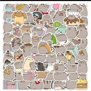 Big gray cat sticker bundle set of stationary decorations cartoon feline
